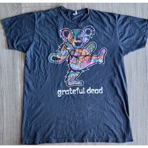 Grateful Dead Summer Of Love Multi-coloured Dancing Bear Black Tee Mens XL